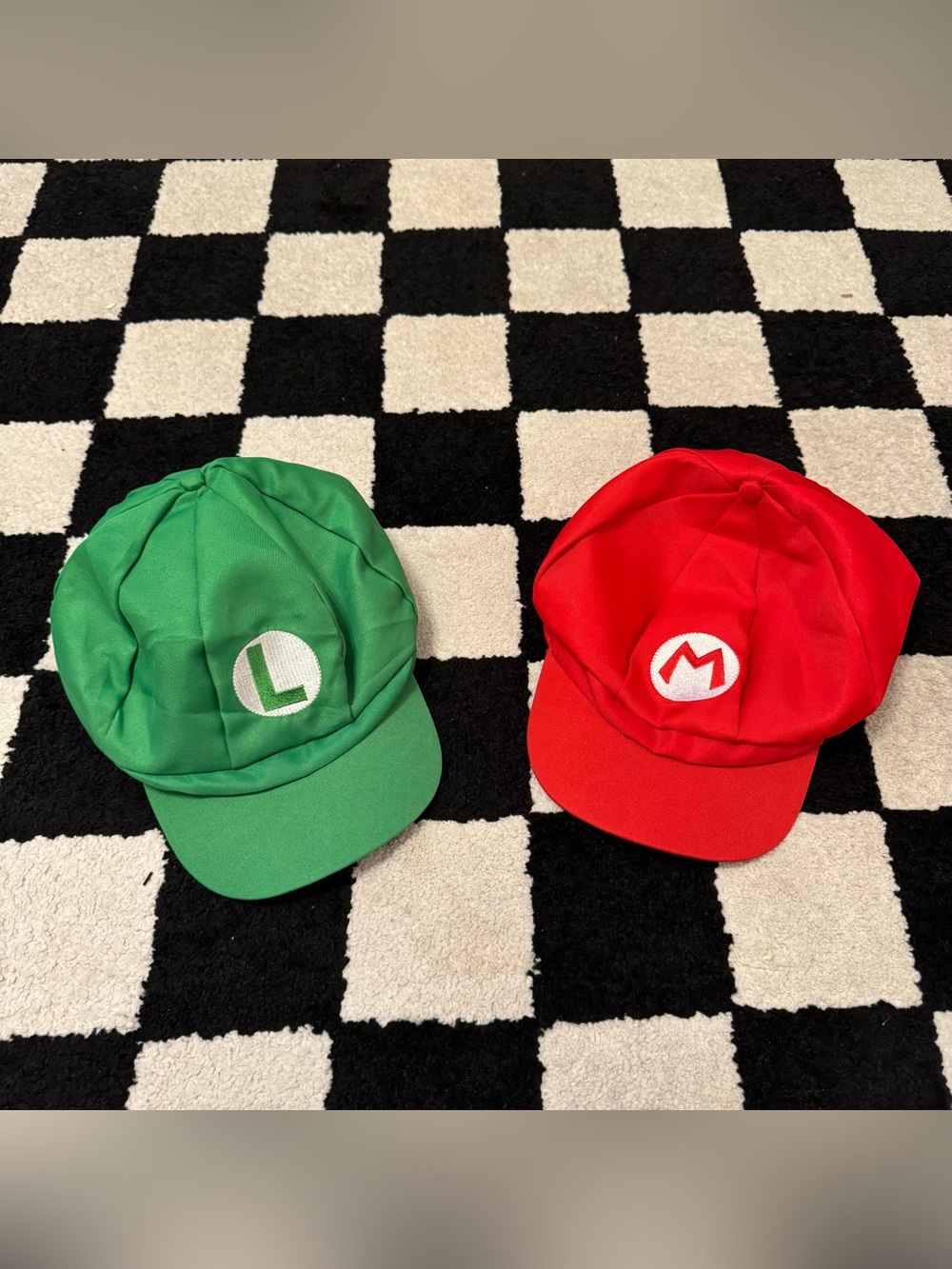 Mario and Luigi Costume Hats Adult One Size